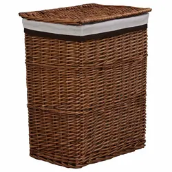 Sturdy Brown Woven Laundry Basket for Household Use