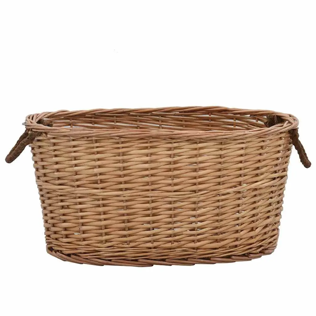 Firewood Basket Natural Willow 56x40x28cm Brown