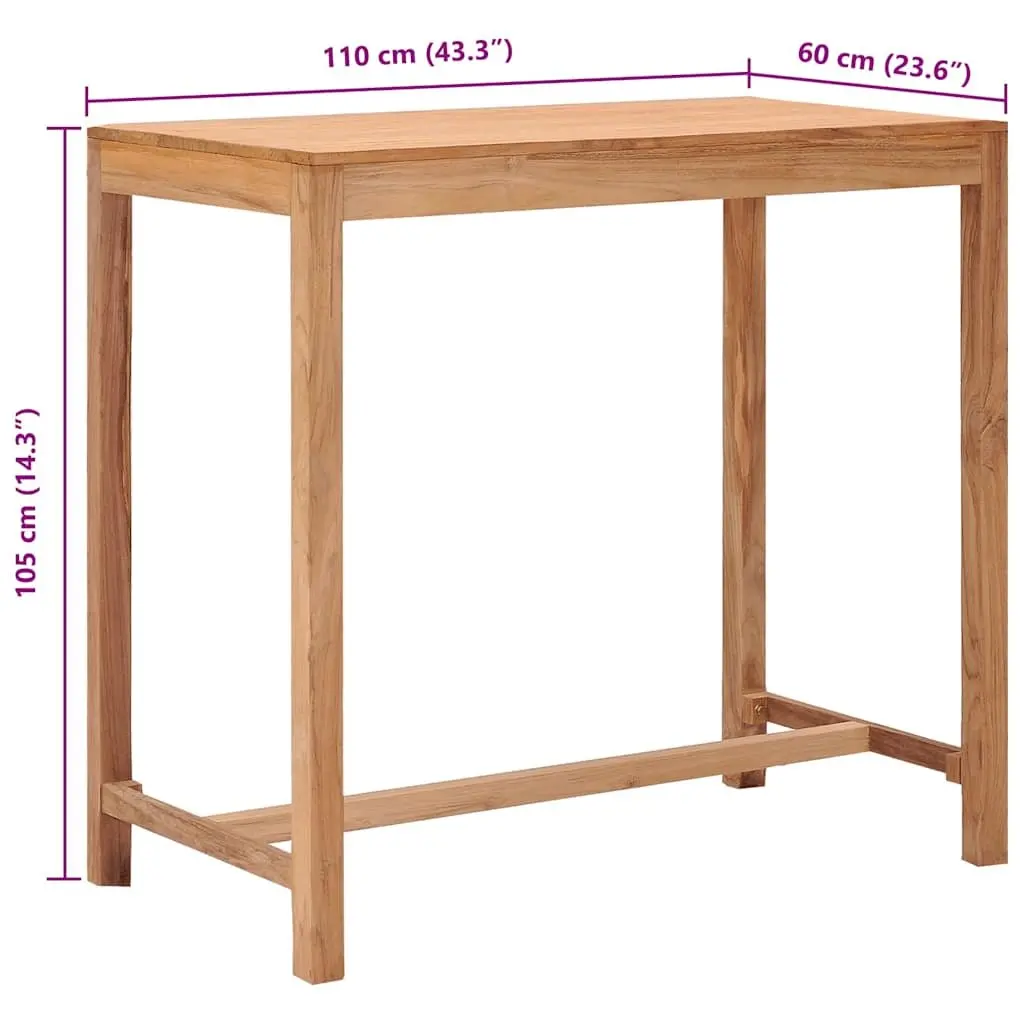 Solid Teak Wood Bar Table for Outdoor Spaces