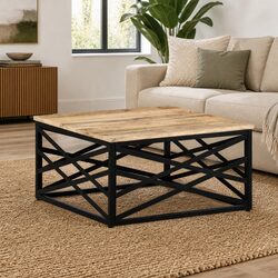 Coffee Table 68x68x35 cm Solid Mango Wood Brown Living Room Accent Furniture
