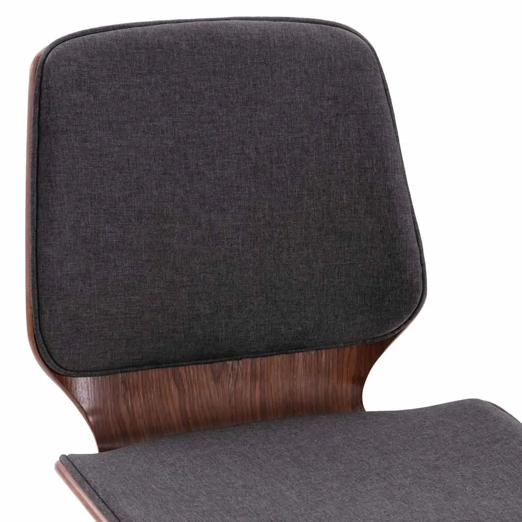 Dining Chairs Set Padded Fabric Upholstered Wood Frame 2 pcs Grey