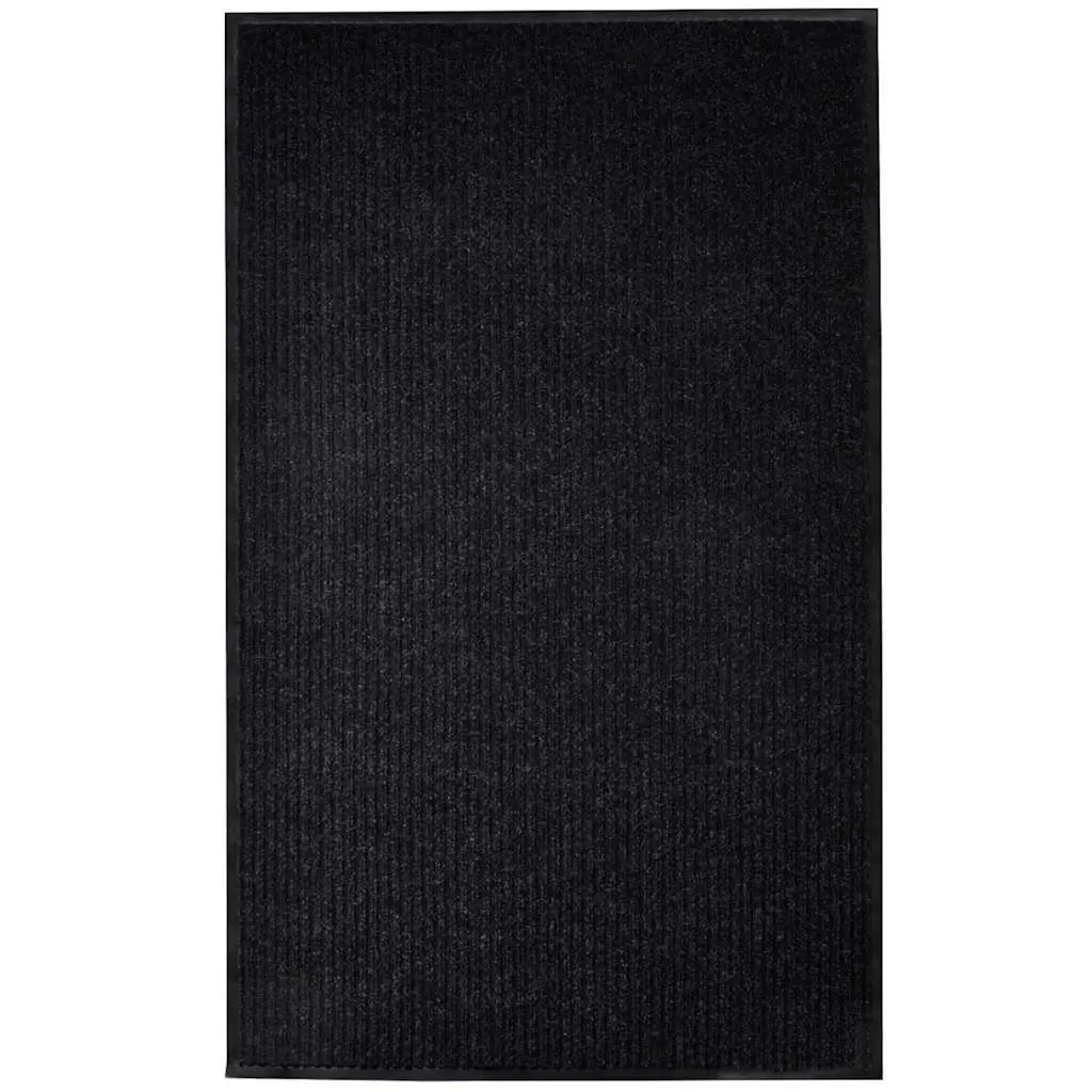 Black Door Mat 117x220 cm with Non-Slip PVC Backing