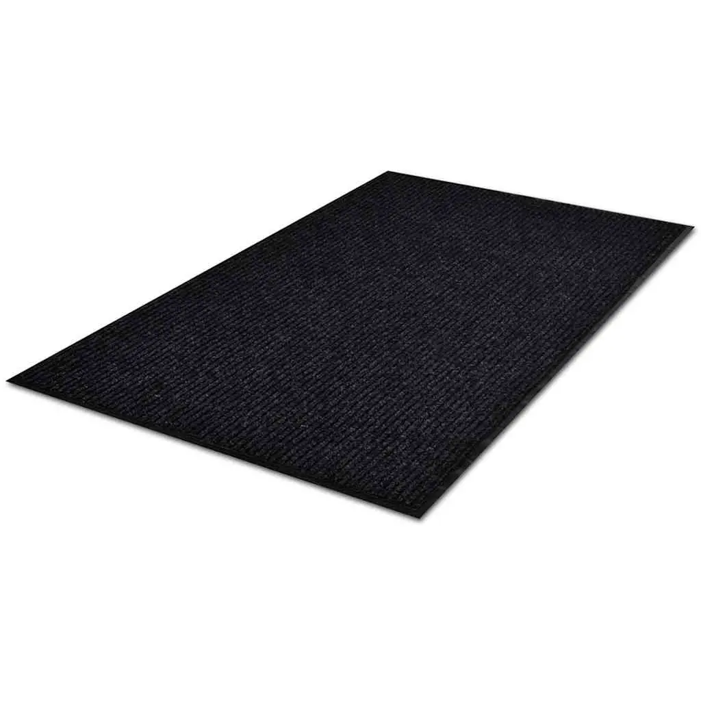 Door Mat PVC 117x220 cm Black Non-Slip Indoor Outdoor Entrance Hallway