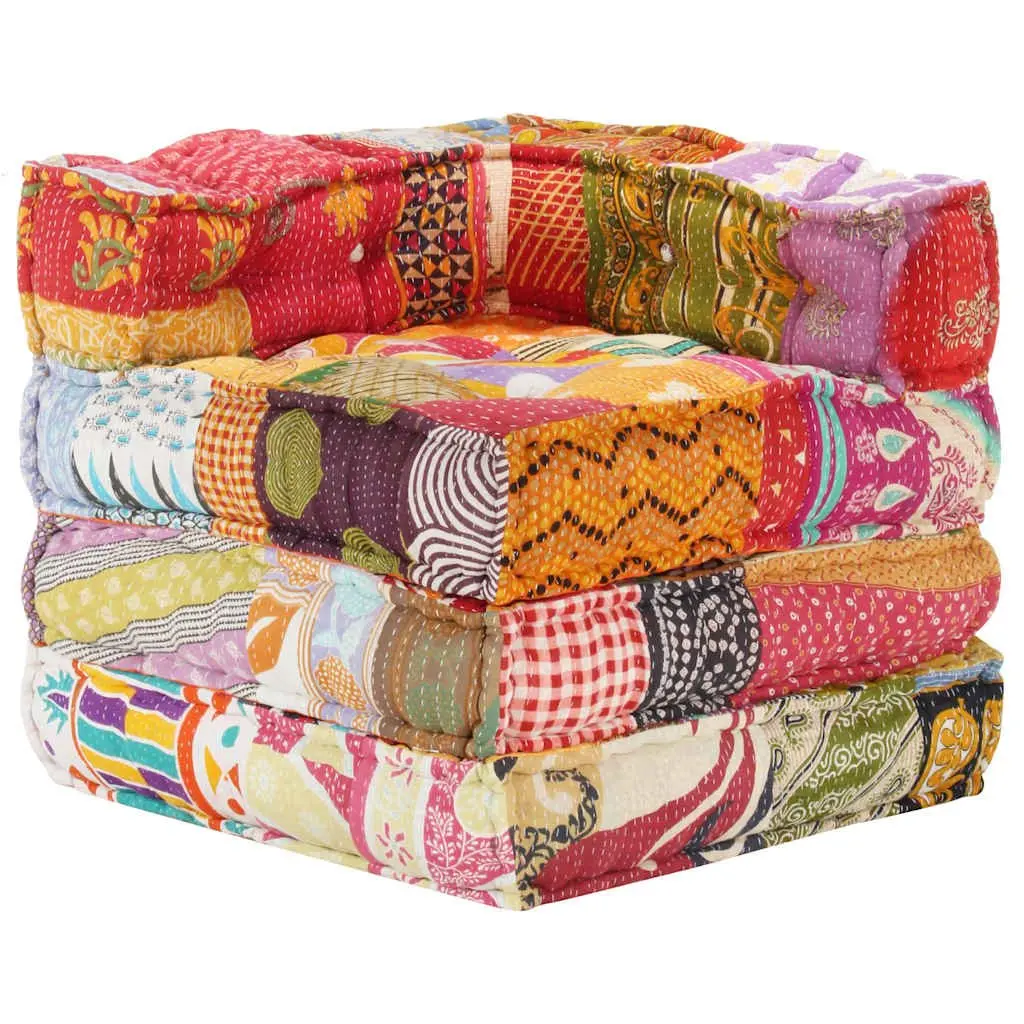 Modular Pouffe Patchwork Fabric Sofa Corner Chair Ottoman Living Room Seating