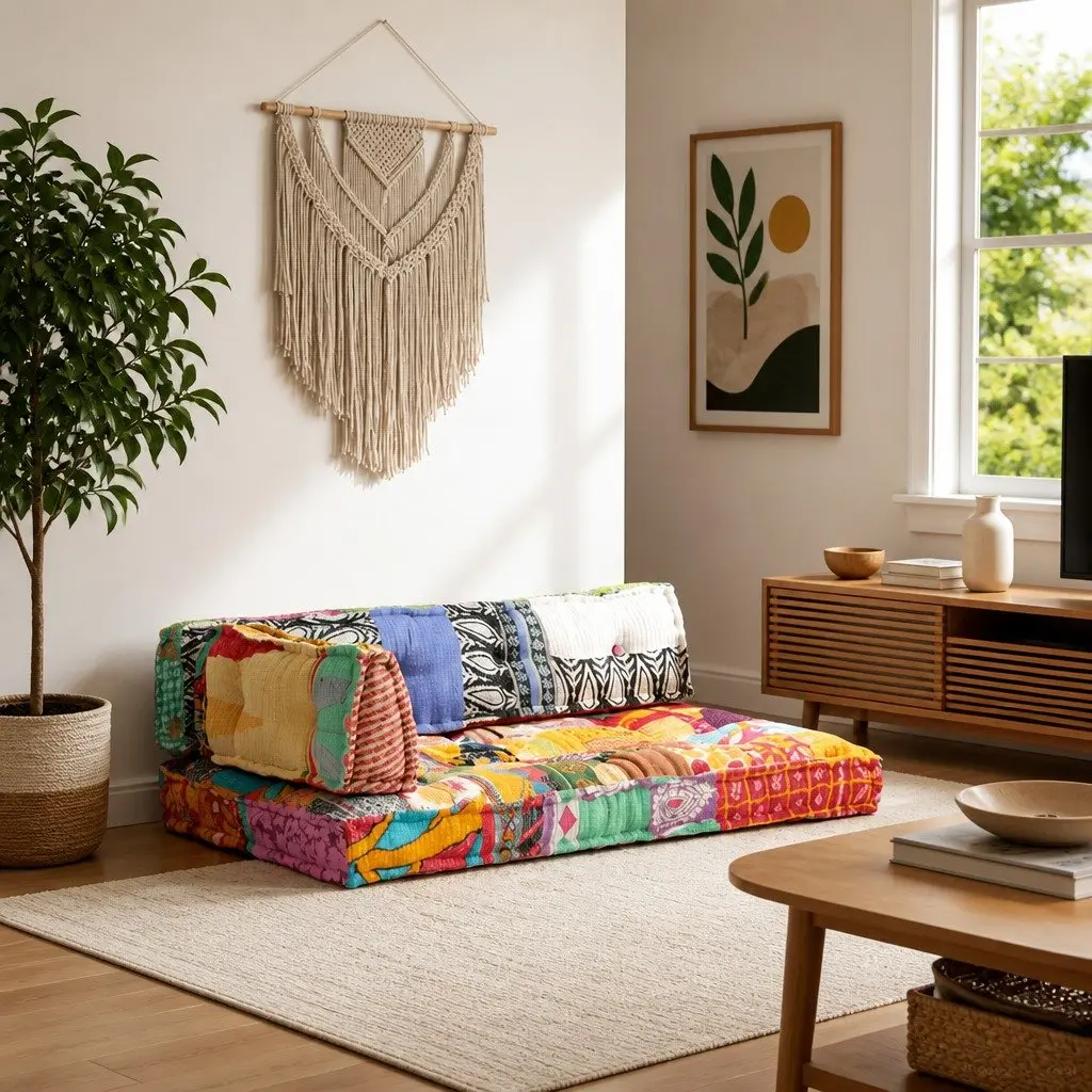 Pallet Sofa Cushion in Multicolour Patchwork