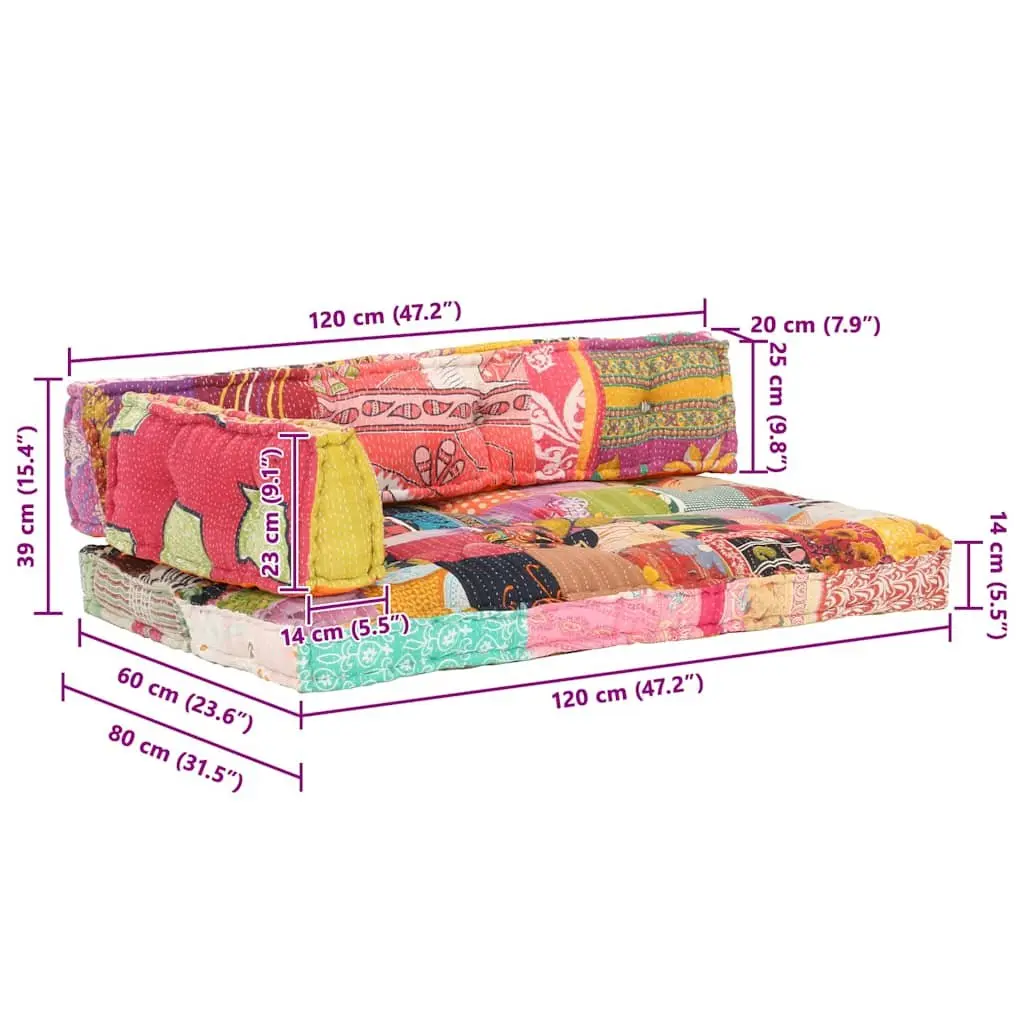 Pallet Sofa Cushion in Multicolour Patchwork