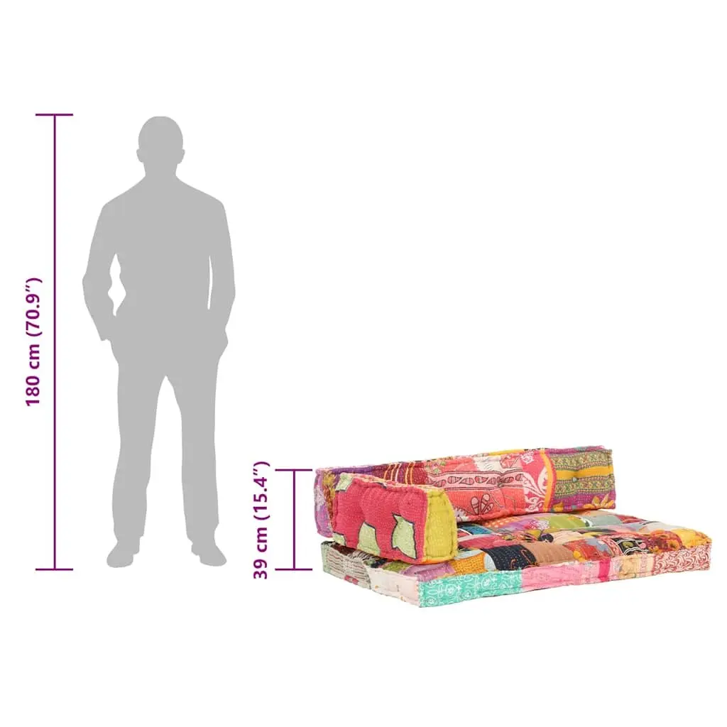 Pallet Sofa Cushion in Multicolour Patchwork
