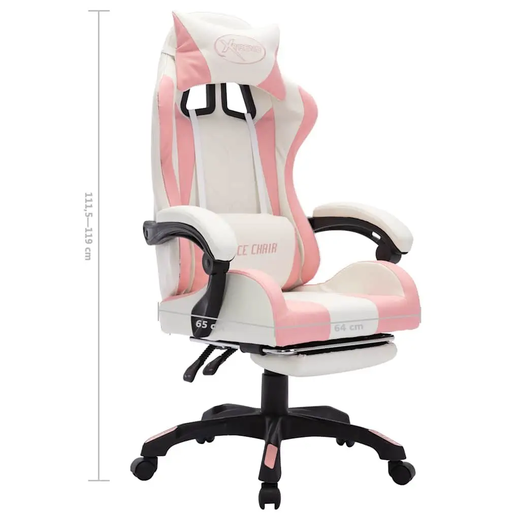 Racing Chair with LED Lights and Footrest