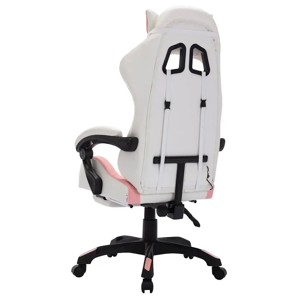 Racing Chair with LED Lights and Footrest
