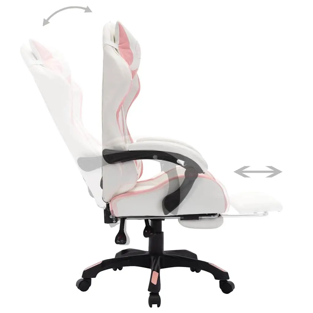 Racing Chair with LED Lights and Footrest