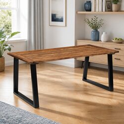Industrial Style Acacia Wood Dining Table 180x90cm