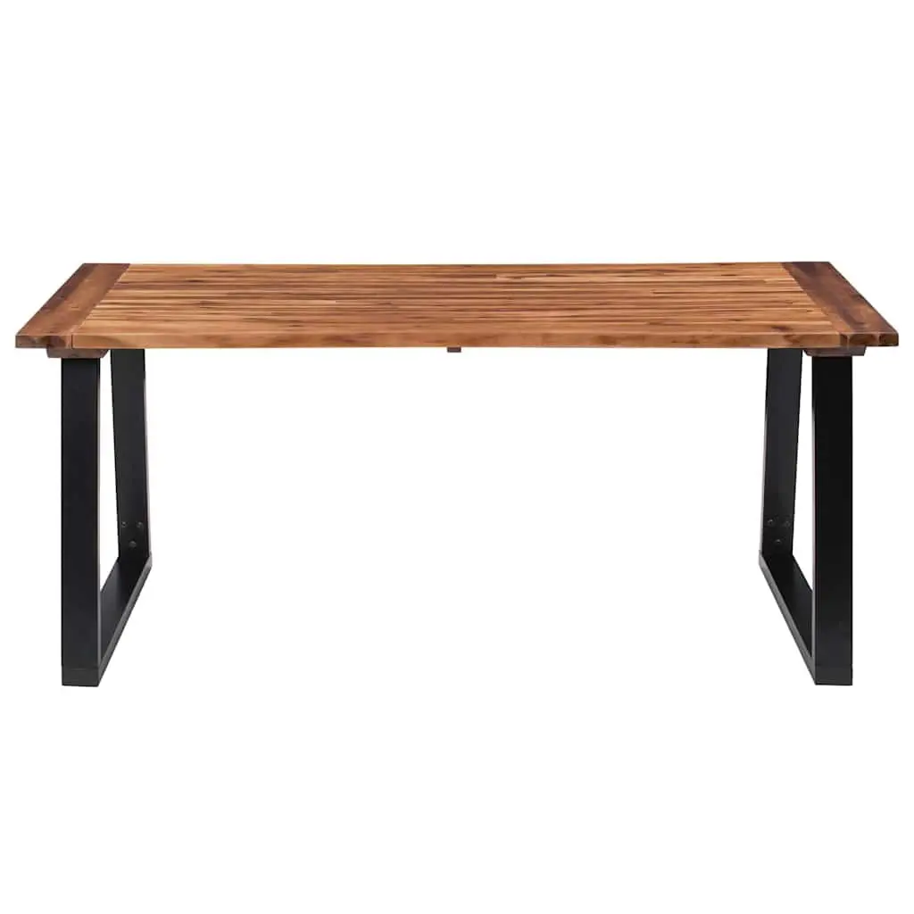 Dining Table Solid Acacia Wood 180x90cm Brown Industrial Style Metal Legs