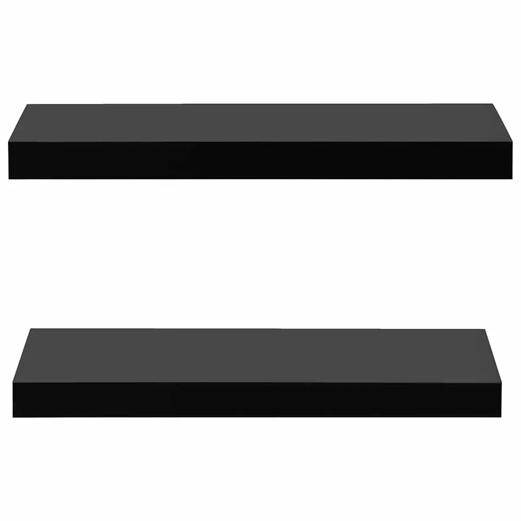 Black Floating Wall Shelves Display Set 40x20cm