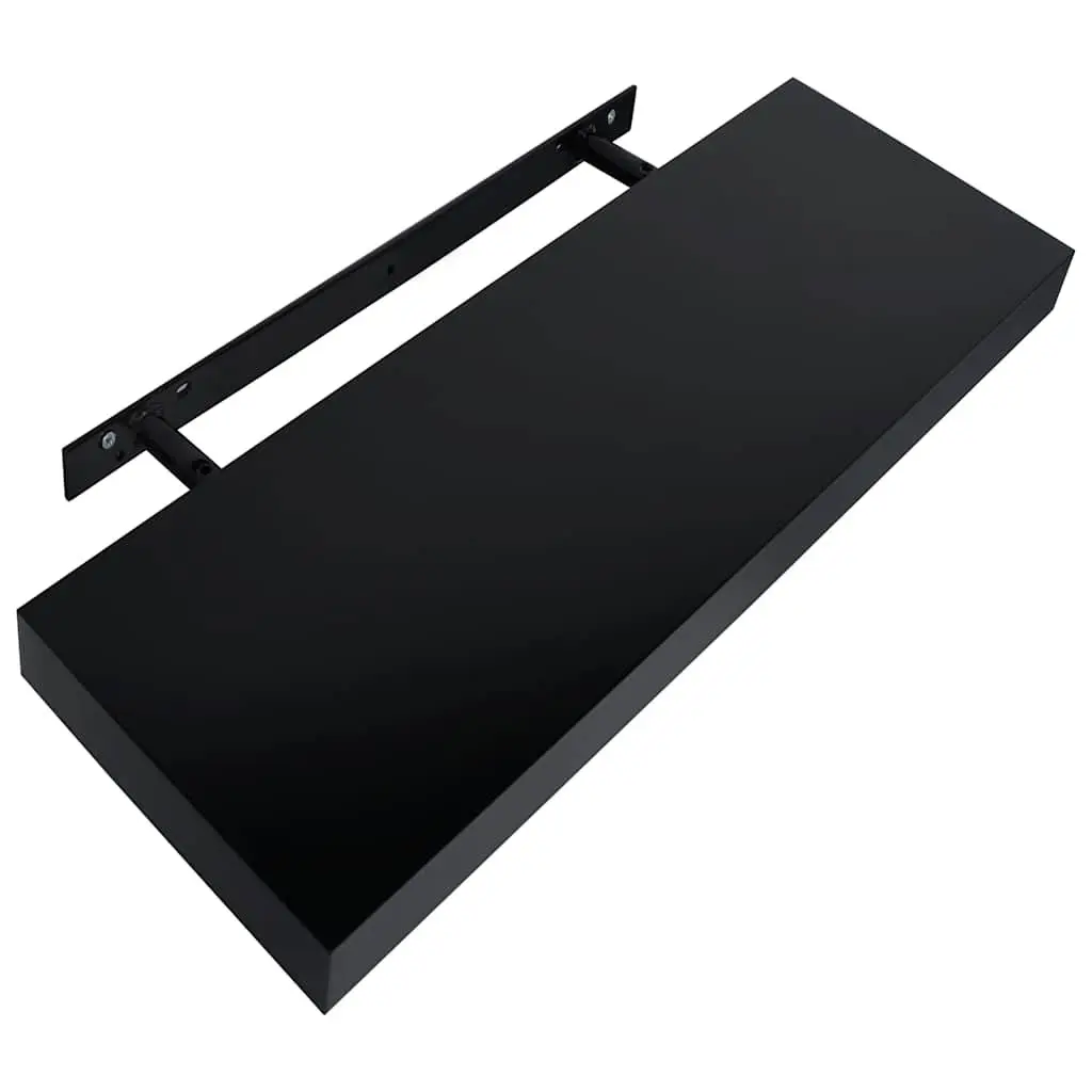 Black Floating Wall Shelves Display Set 40x20cm