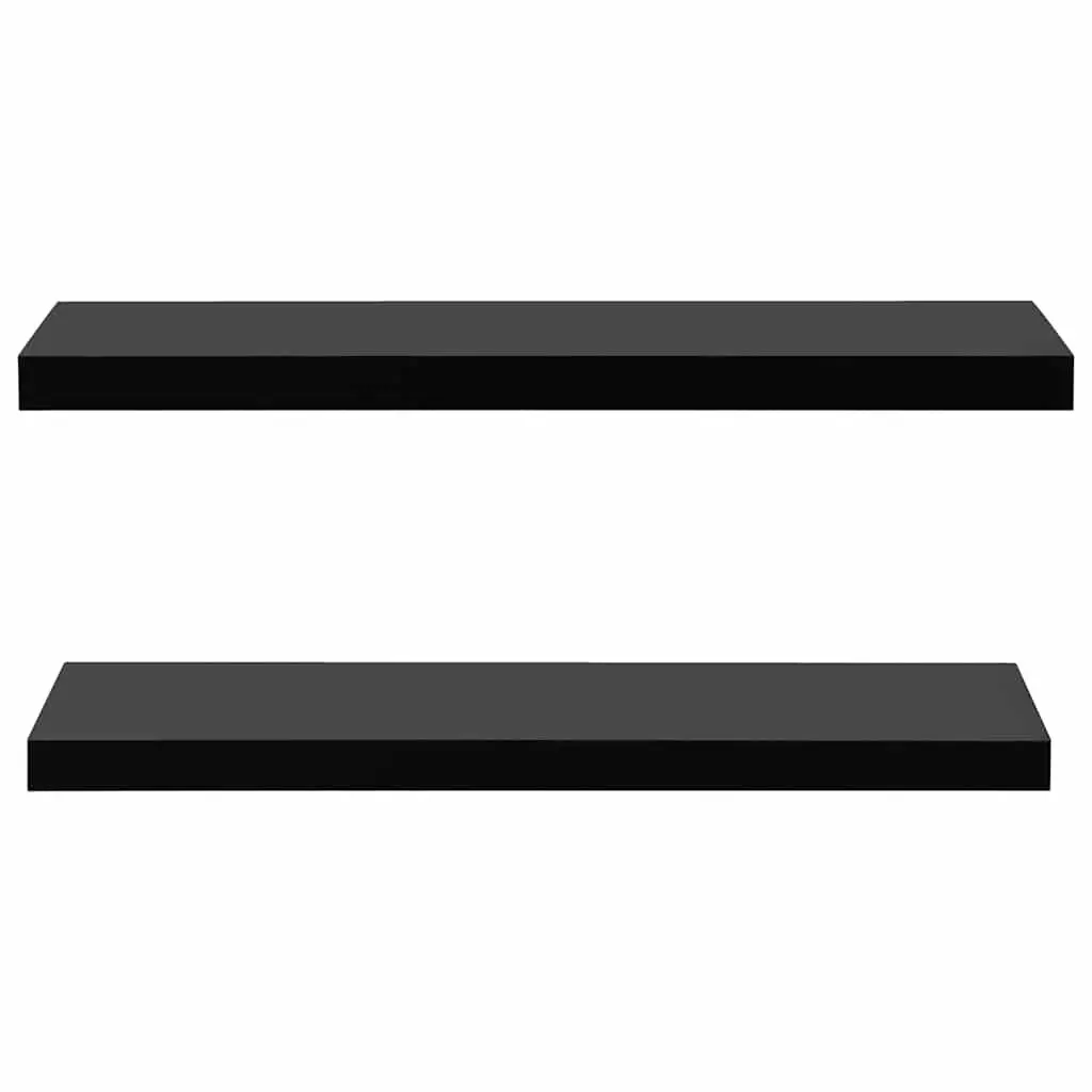 Floating Wall Shelves 2 pcs Black Display Storage Hanging Shelf Home Decor