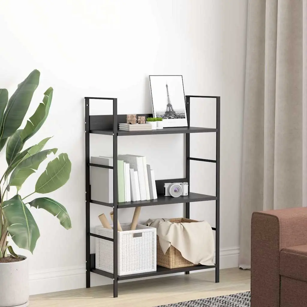 3-Layer Book Shelf Storage Cabinet in Black