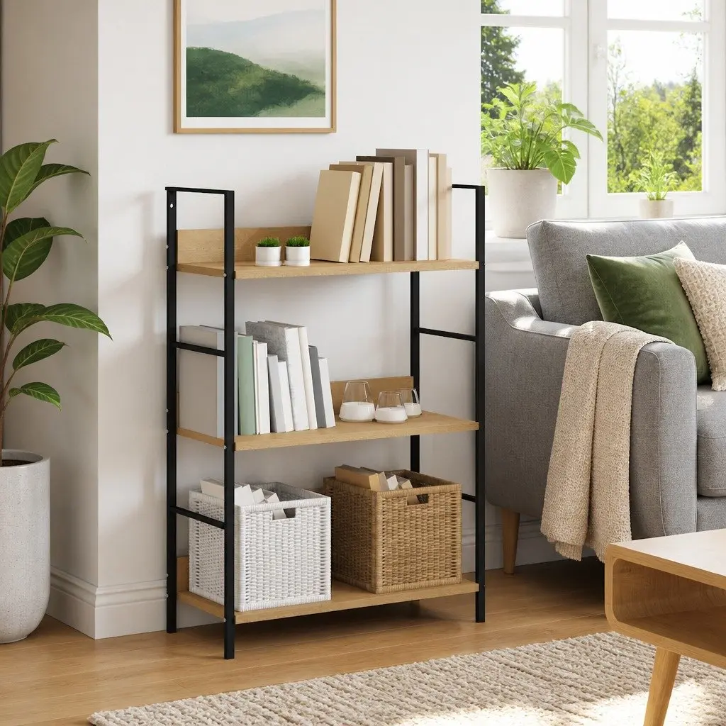 3-Layer Book Shelf in Brown Engineered Wood