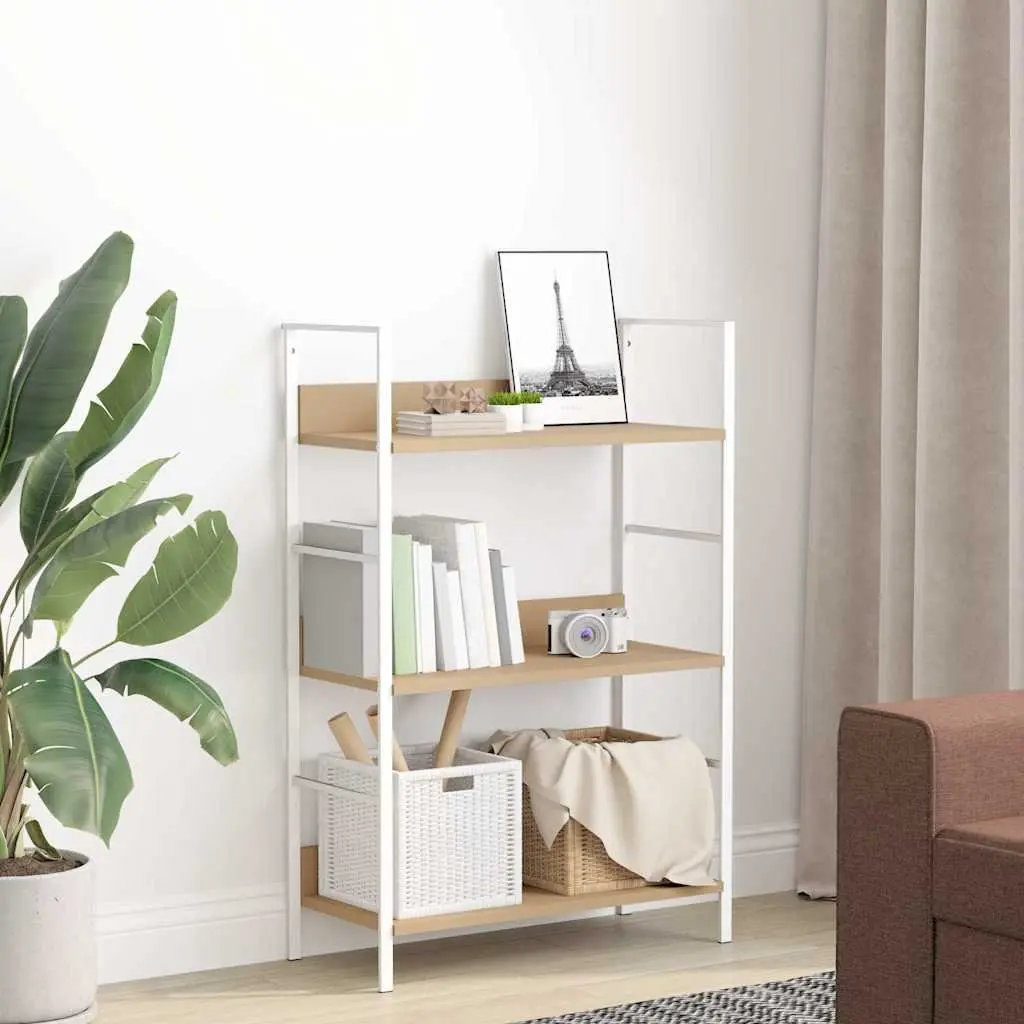 3-Layer Bookshelf Engineered Wood 60cm Brown