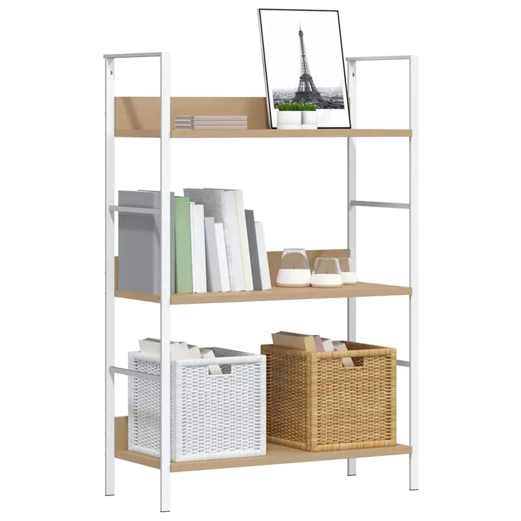 3-Layer Bookshelf Engineered Wood 60cm Brown