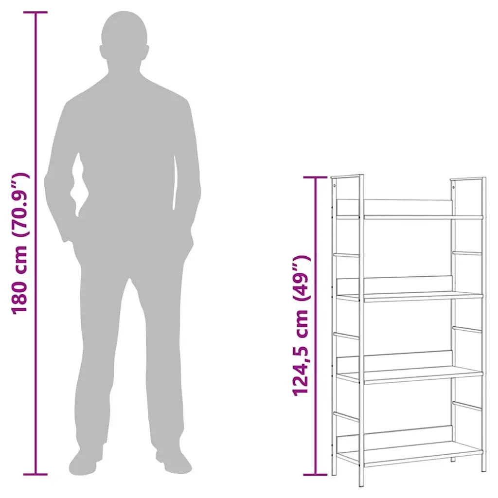 4-Layer Engineered Wood Shelf for Display
