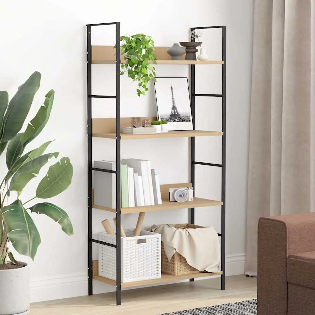 4-Layer Engineered Wood Shelf for Display