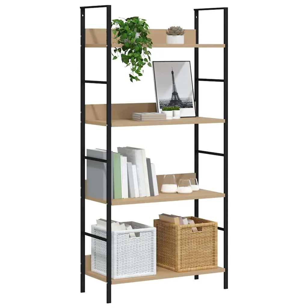 4-Layer Engineered Wood Shelf for Display