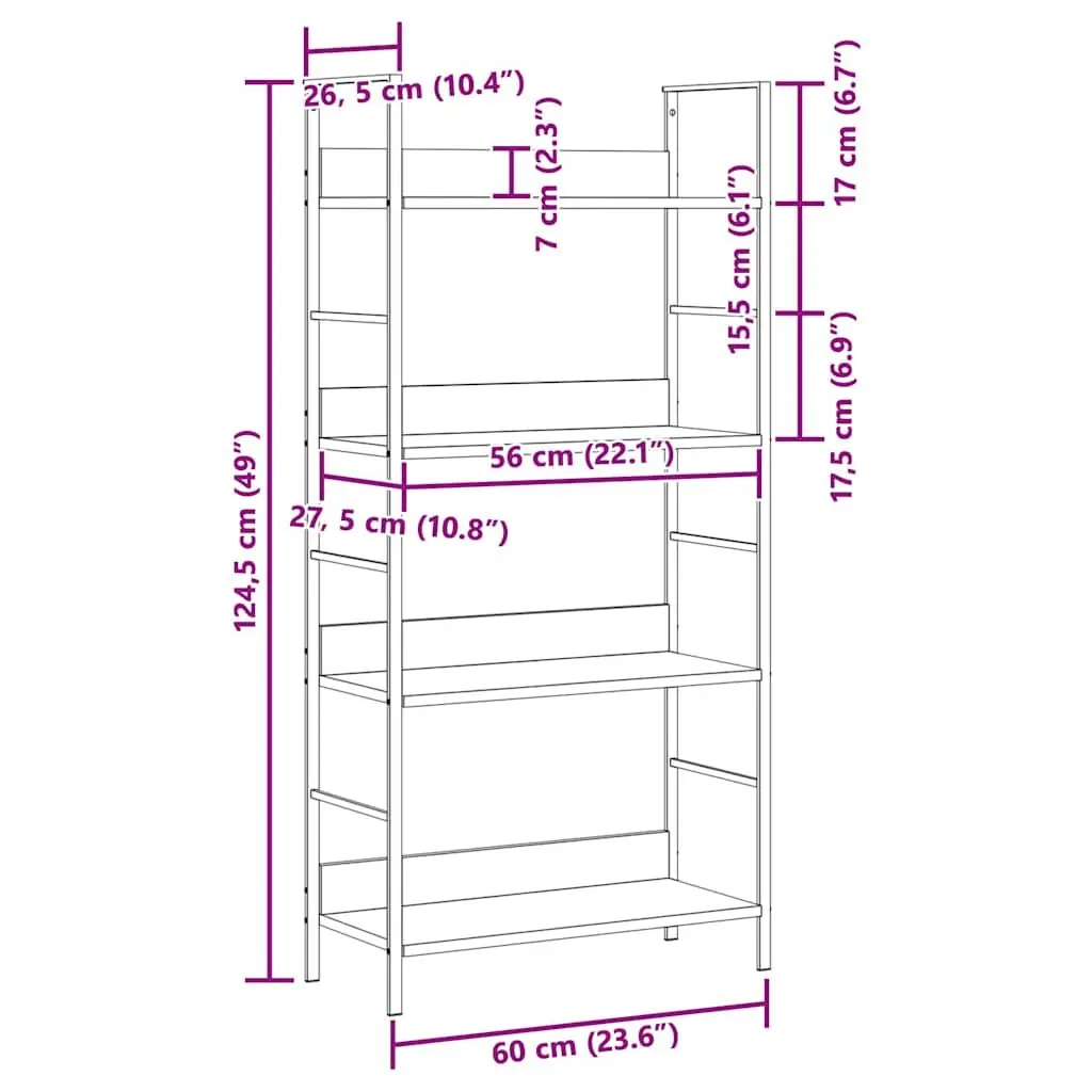 4-Layer Engineered Wood Shelf for Display