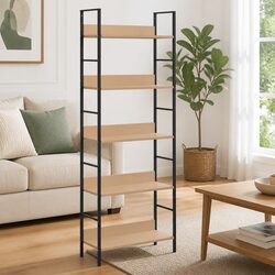 Sturdy 5-Layer Book Shelf in Brown Engineered Wood