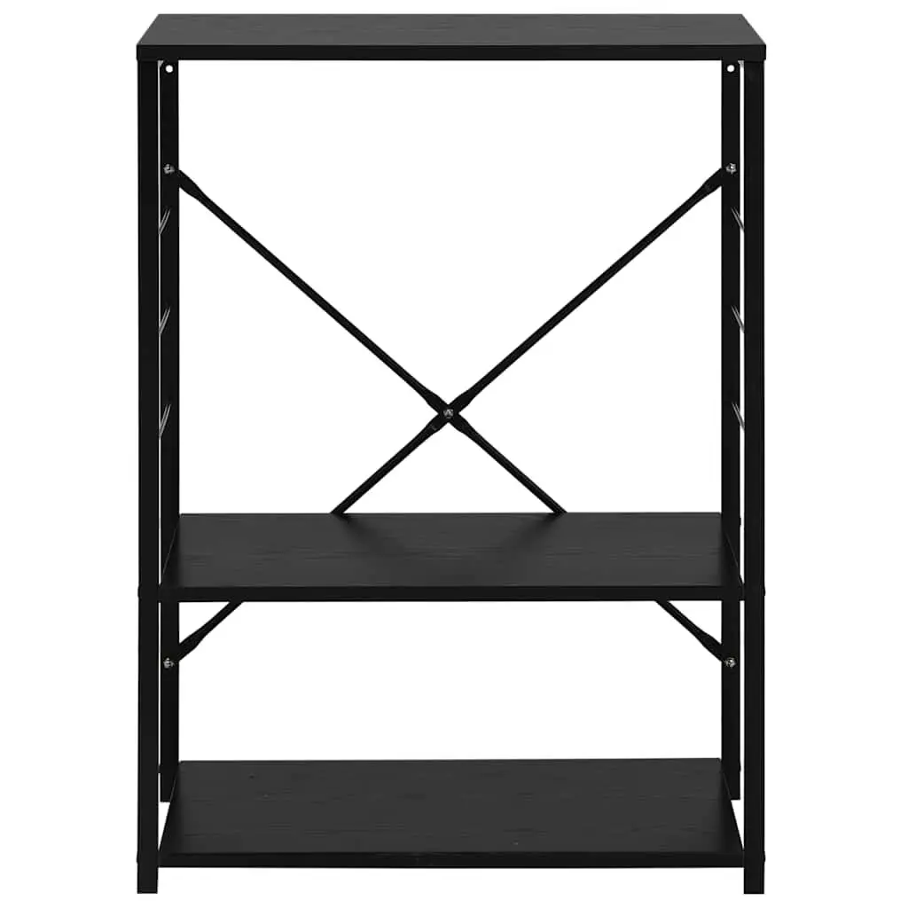 3-Tier Black Microwave Storage Cabinet 60x39.6x79.5cm