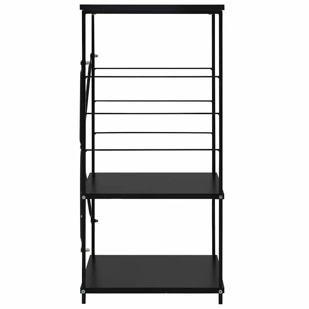 3-Tier Black Microwave Storage Cabinet 60x39.6x79.5cm