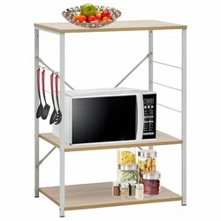 3-Tier Microwave Cabinet with Steel Frame for Durability
