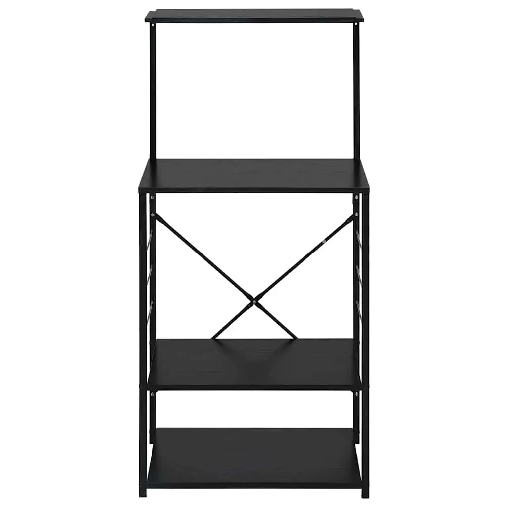 4-Tier Microwave Kitchen Storage Cabinet in Black