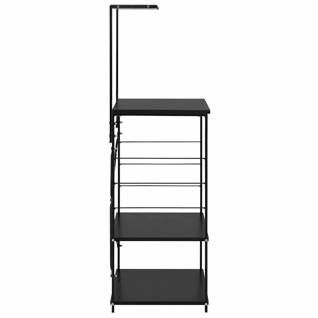 4-Tier Microwave Kitchen Storage Cabinet in Black