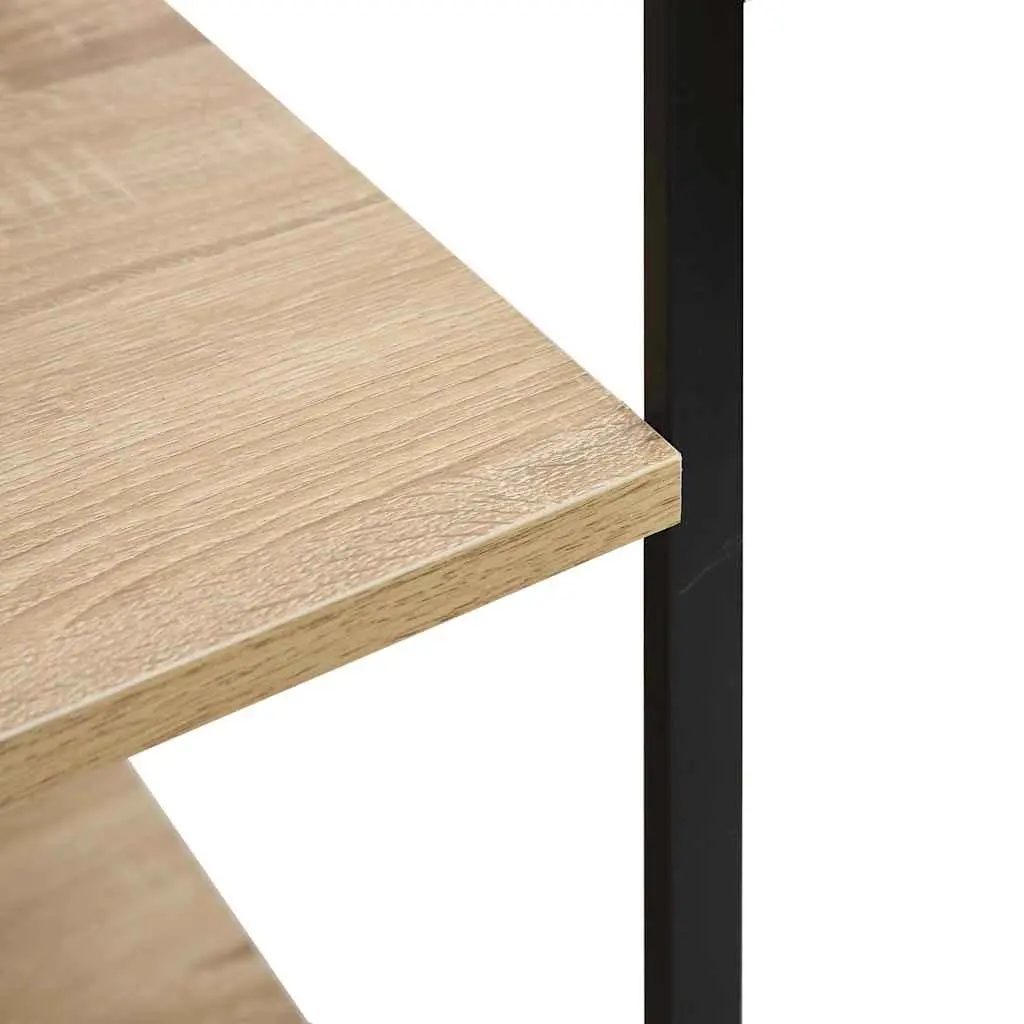 4-Tier Microwave Cabinet with Steel Frame in Black Oak