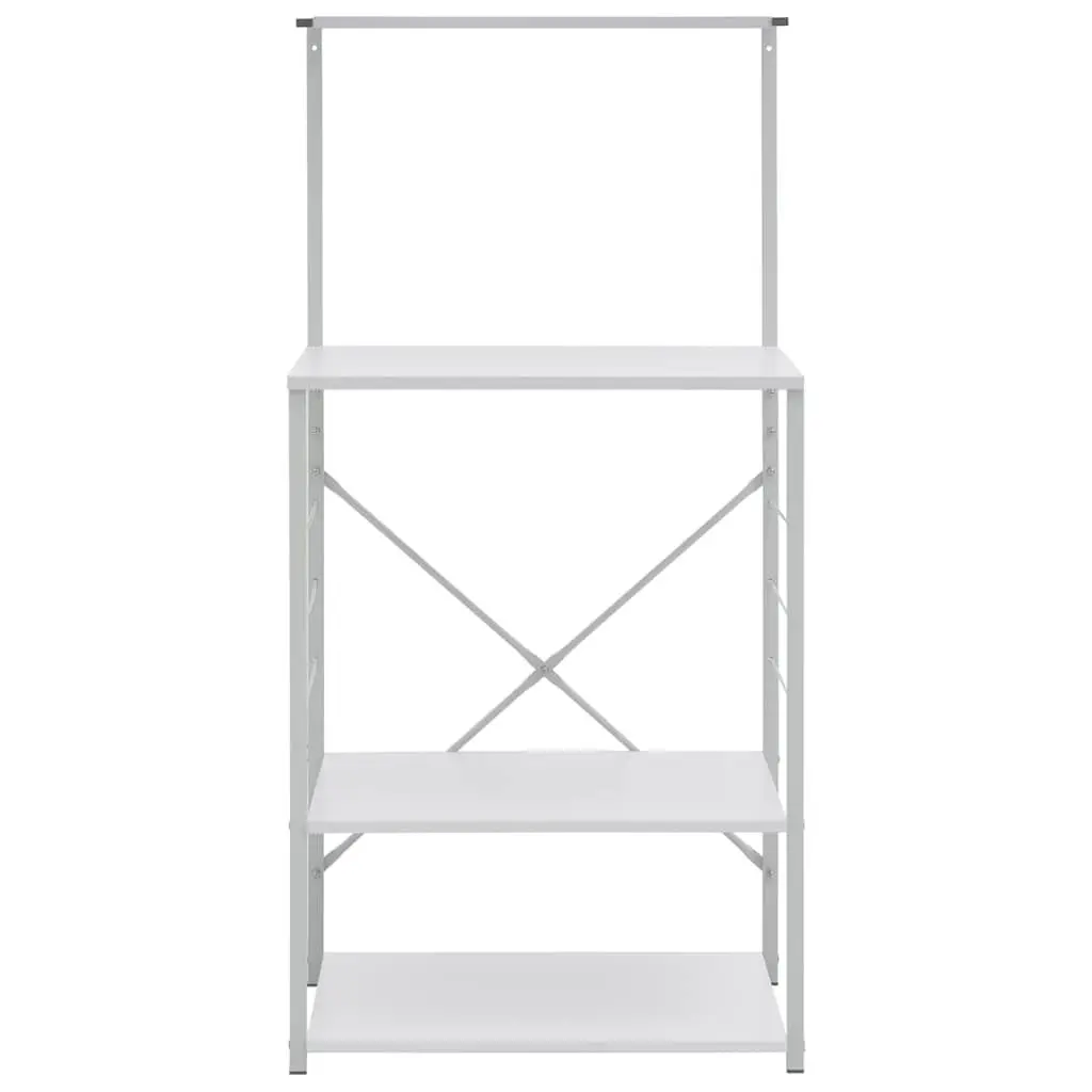 4-Tier White Microwave Cabinet for Kitchen Storage