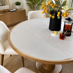 Round Table Protector Transparent 110cm Dining Room Living Room Office Furniture