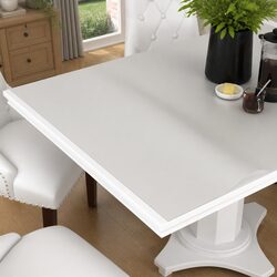 Rectangular Table Protector Mat Transparent PVC Dining Living Room Office Patio