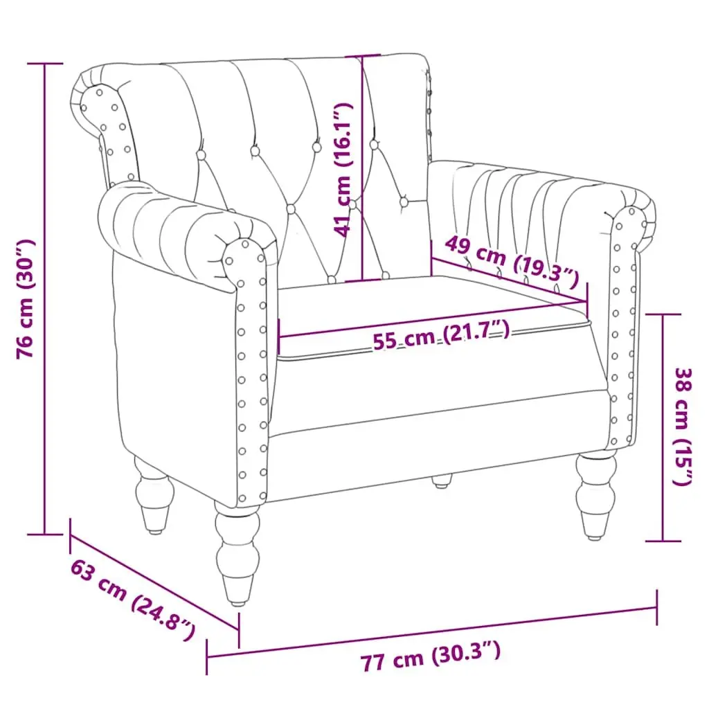 Armchair Real Goat Leather Brown Solid Mango Wood Legs