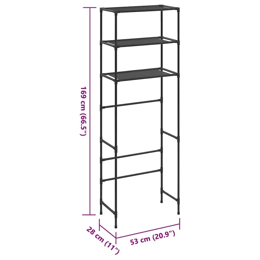 3-Tier Over Toilet Storage Rack in Black
