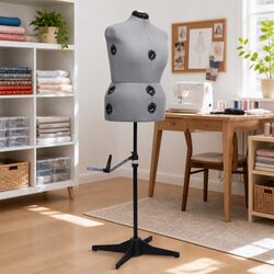 High-Quality Adjustable Dress Form in Grey L Size 44-50
