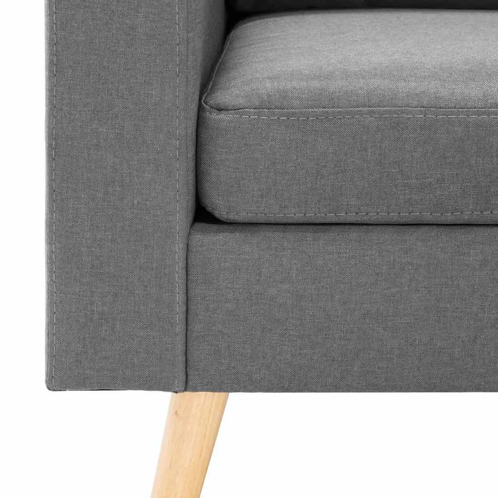 2-Seater Sofa in Grey Fabric with Padded Cushions