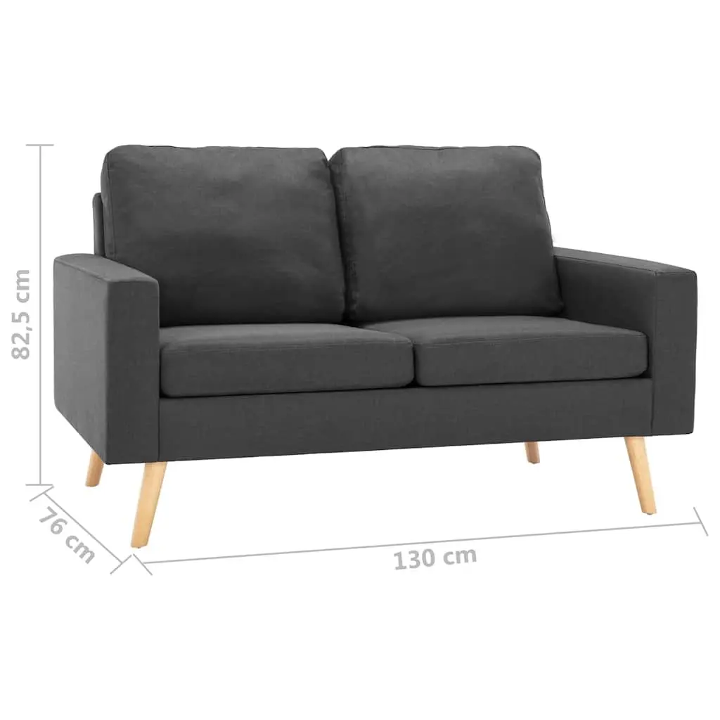 2-Seater Sofa with Padded Cushions in Grey