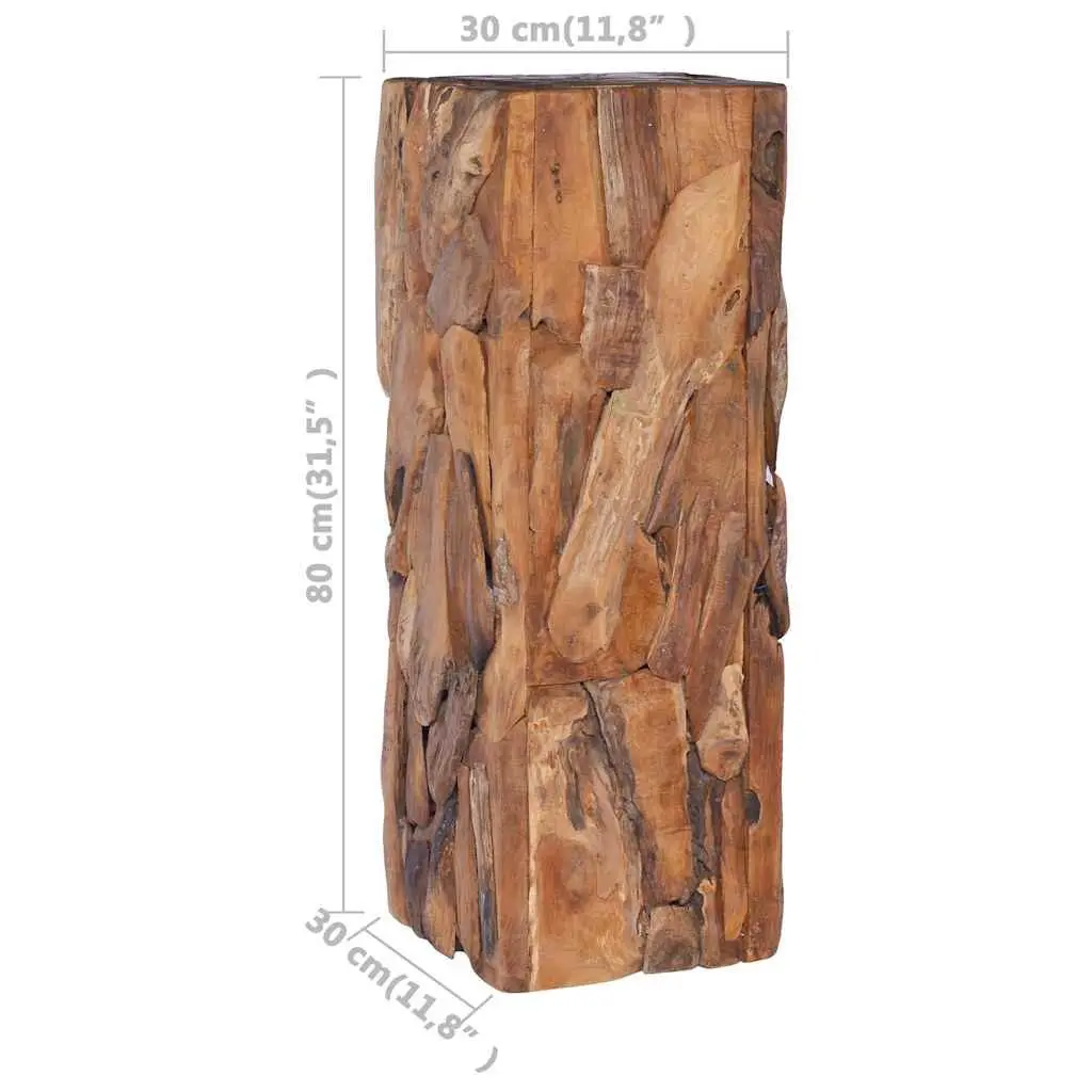 Solid Teak Wood Side Table 30x30x80 cm