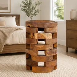 Solid Teak Wood Bedside Cabinet 30x30x45 cm Brown