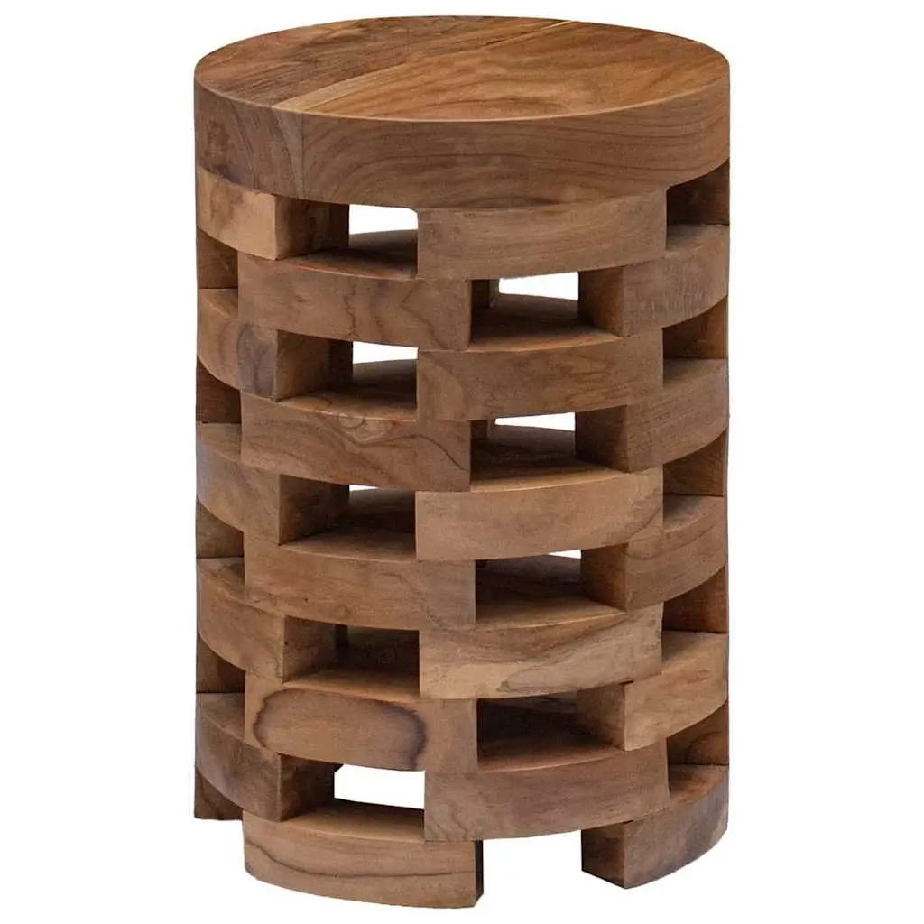 Solid Teak Wood Bedside Cabinet 30x30x45 cm Brown