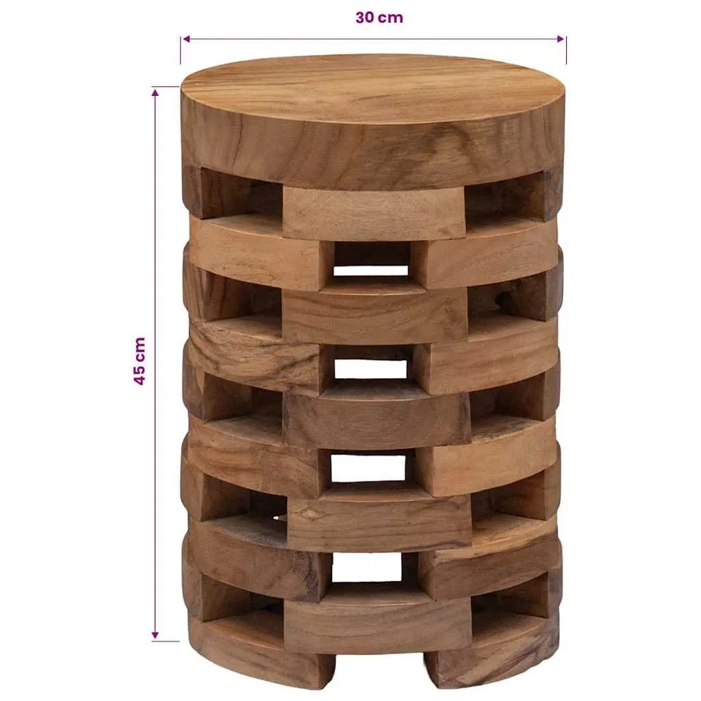 Solid Teak Wood Bedside Cabinet 30x30x45 cm Brown