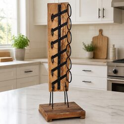 High-Quality Wooden Wine Rack for 6 Bottles