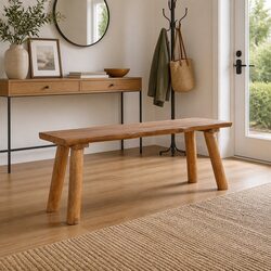 Durable 120 cm Teak Wood Garden Bench for Indoor/Outdoor