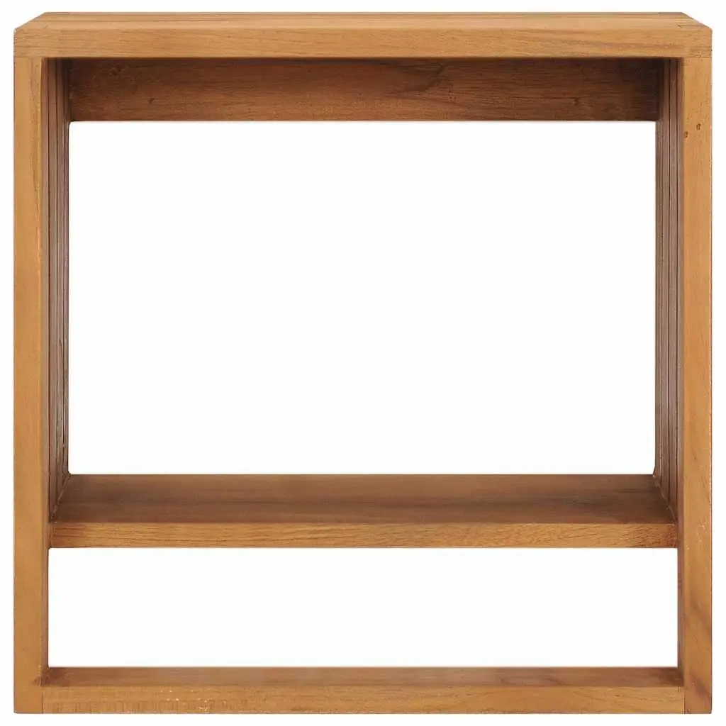 Solid Teak Wood Wall-mounted Towel Rack with Shelf