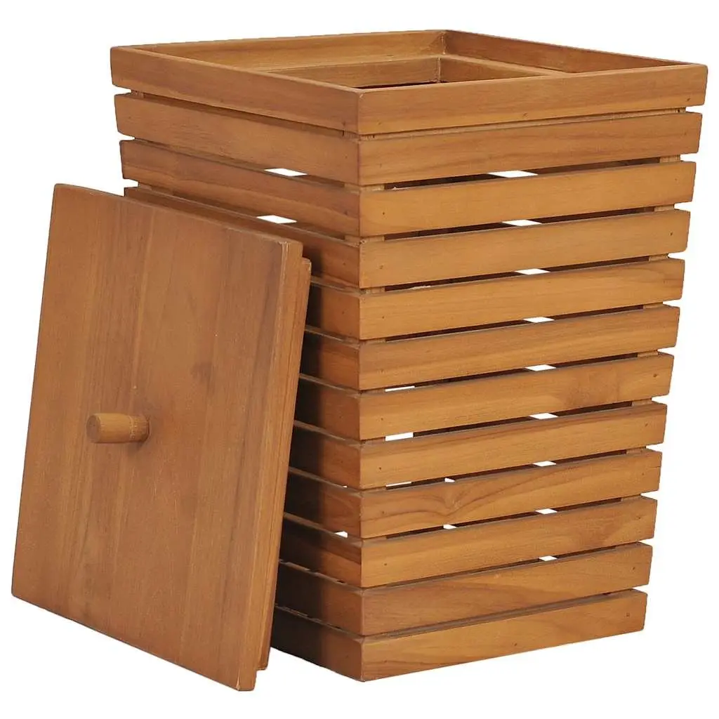 Slatted Laundry Basket 30x30x45cm Brown